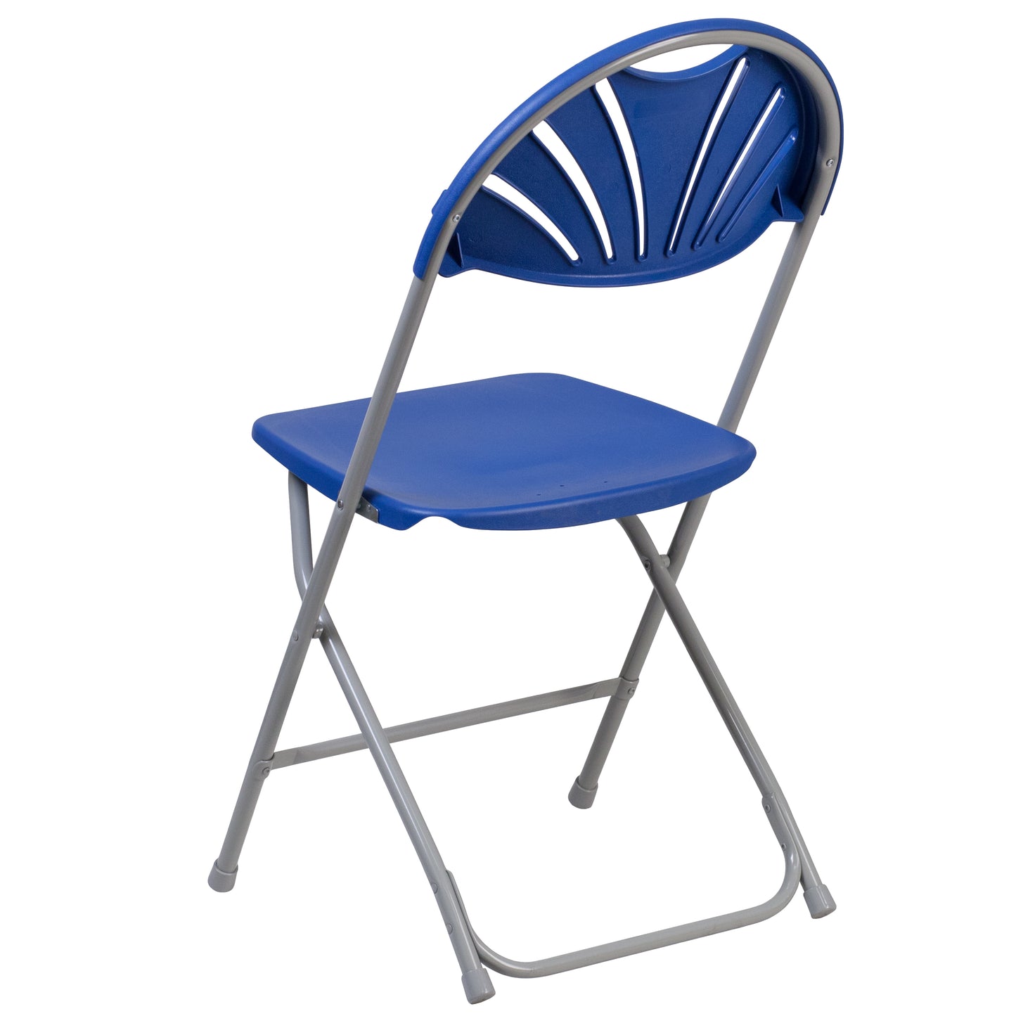 2 Pack HERCULES Series 650 lb. Capacity Blue Plastic Fan Back Folding Chair Blue 2-LE-L-4-BL-GG