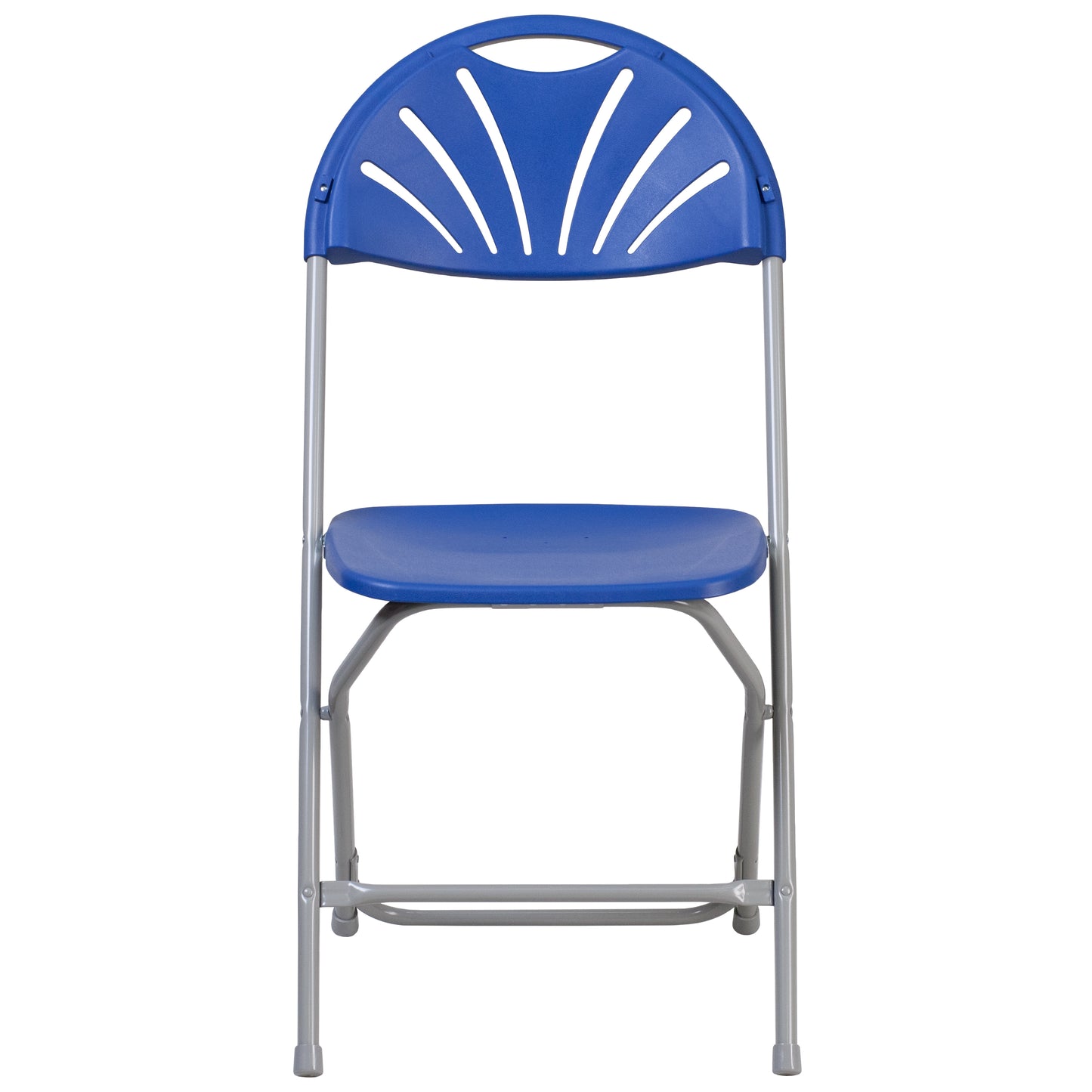 2 Pack HERCULES Series 650 lb. Capacity Blue Plastic Fan Back Folding Chair Blue 2-LE-L-4-BL-GG