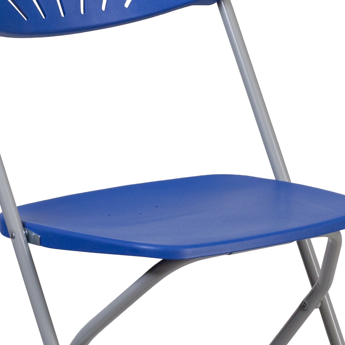 2 Pack HERCULES Series 650 lb. Capacity Blue Plastic Fan Back Folding Chair Blue 2-LE-L-4-BL-GG