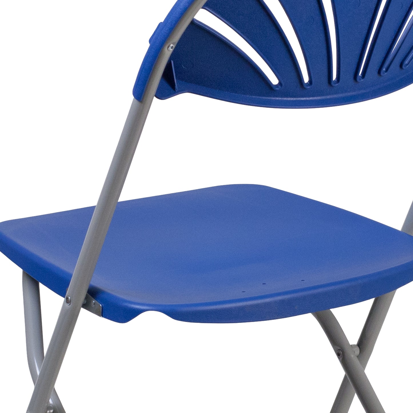 2 Pack HERCULES Series 650 lb. Capacity Blue Plastic Fan Back Folding Chair Blue 2-LE-L-4-BL-GG