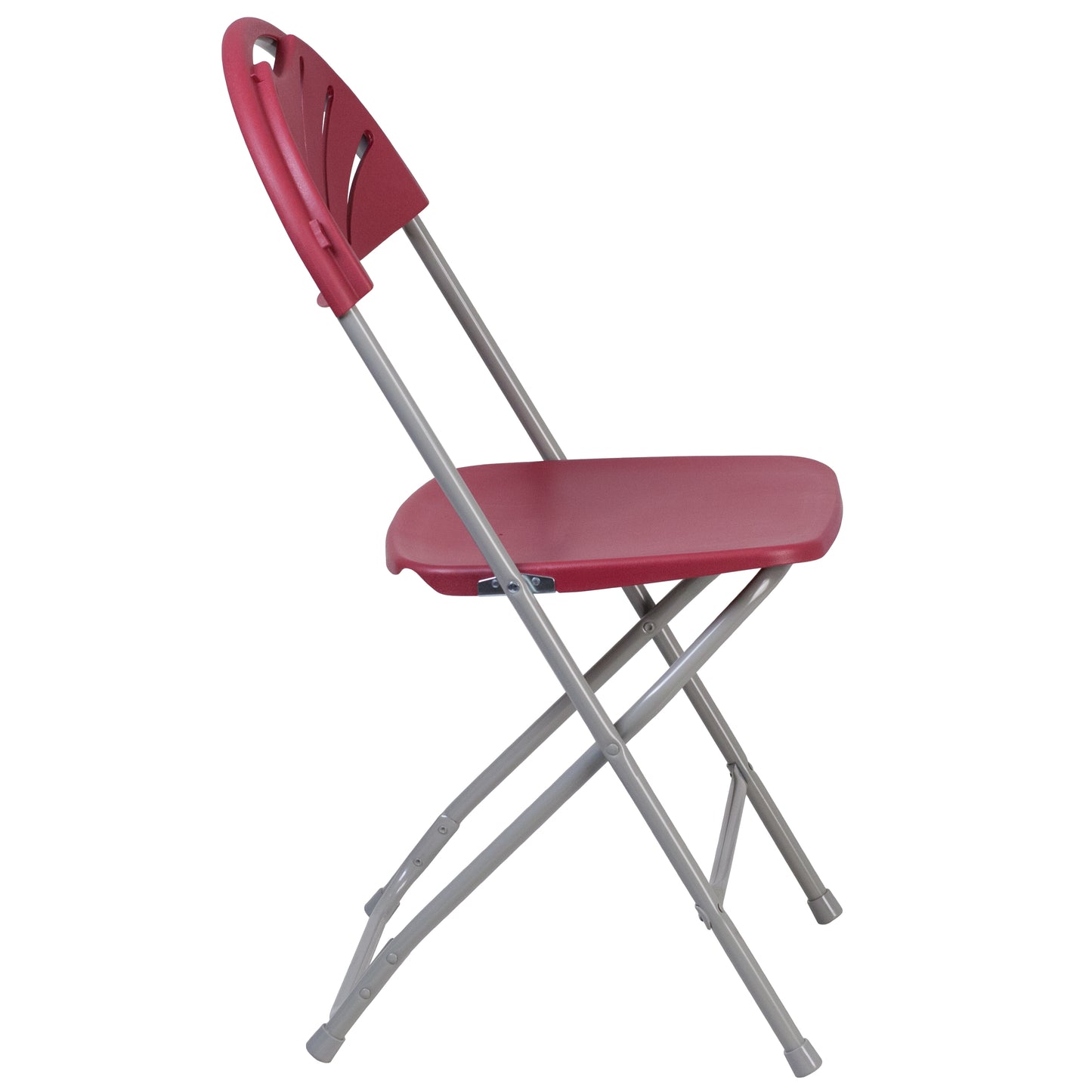 2 Pack HERCULES Series 650 lb. Capacity Burgundy Plastic Fan Back Folding Chair Burgundy 2-LE-L-4-BUR-GG