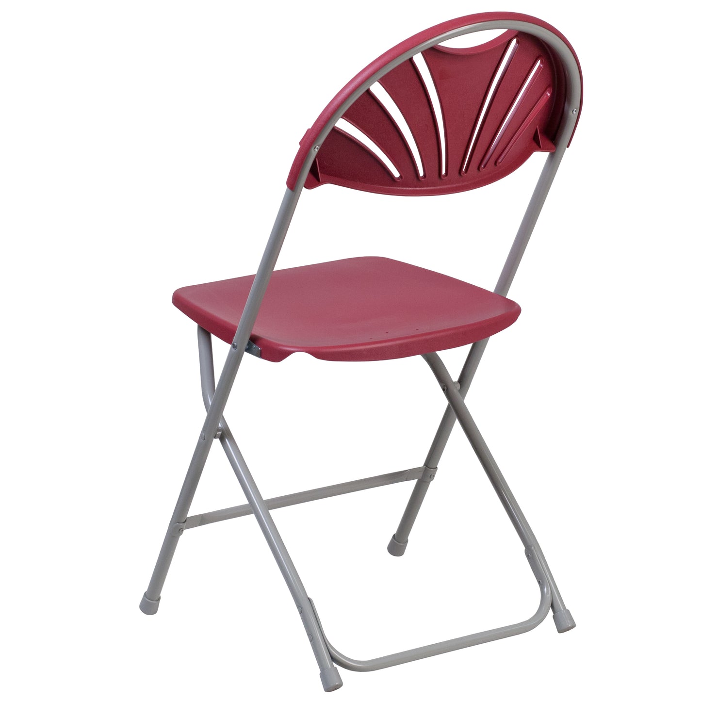 2 Pack HERCULES Series 650 lb. Capacity Burgundy Plastic Fan Back Folding Chair Burgundy 2-LE-L-4-BUR-GG
