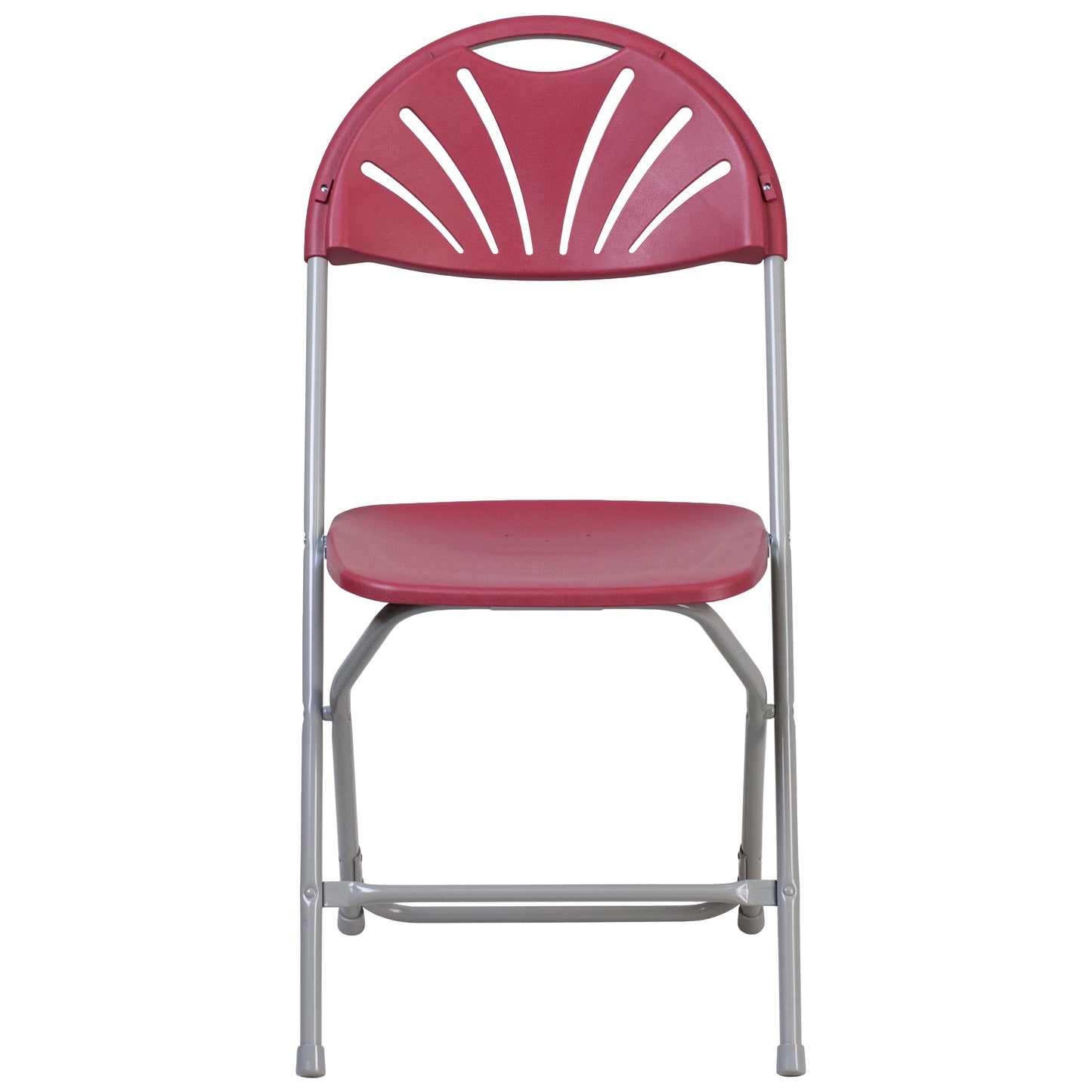 2 Pack HERCULES Series 650 lb. Capacity Burgundy Plastic Fan Back Folding Chair Burgundy 2-LE-L-4-BUR-GG