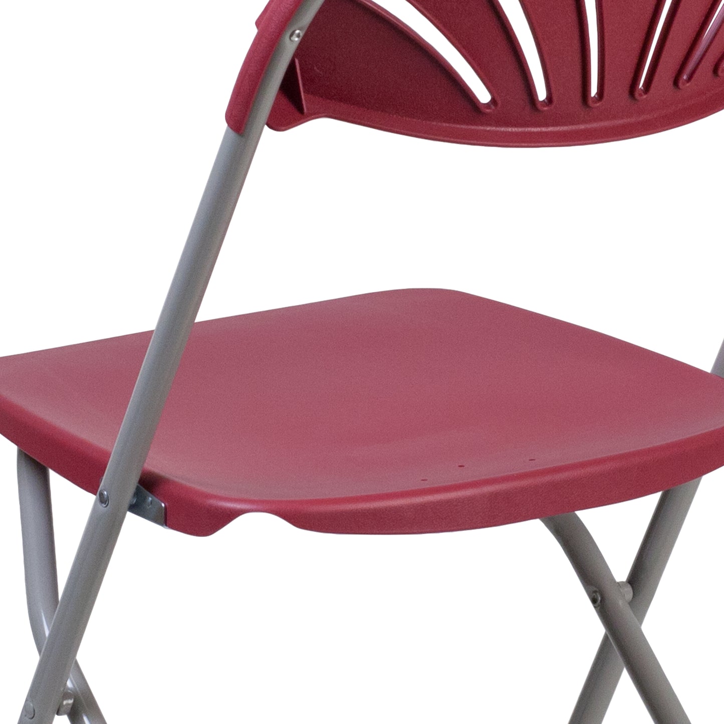 2 Pack HERCULES Series 650 lb. Capacity Burgundy Plastic Fan Back Folding Chair Burgundy 2-LE-L-4-BUR-GG