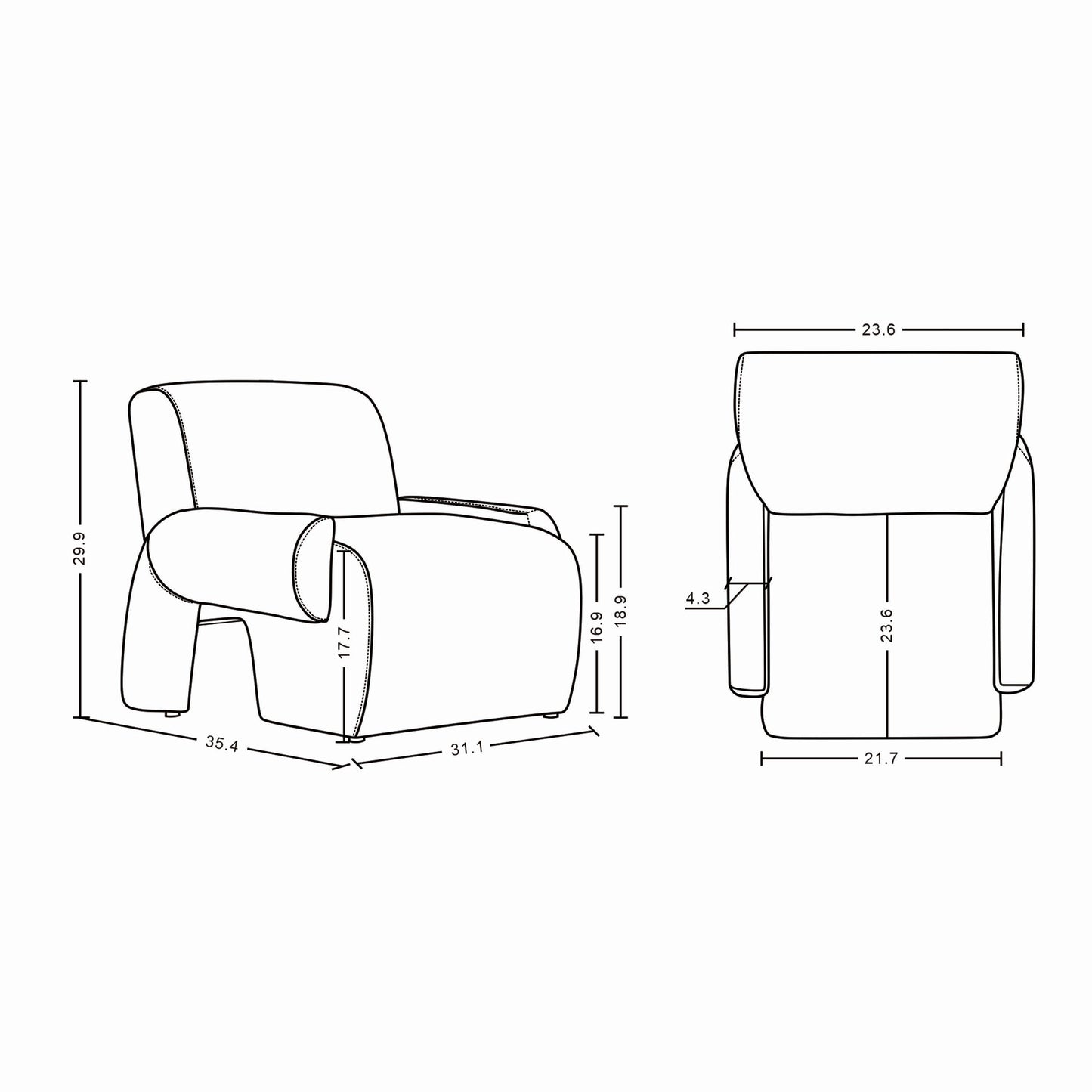 Verandah Mid-Century Modern 2-Piece Sofa Set in Beige 2-LSAC1769-BE