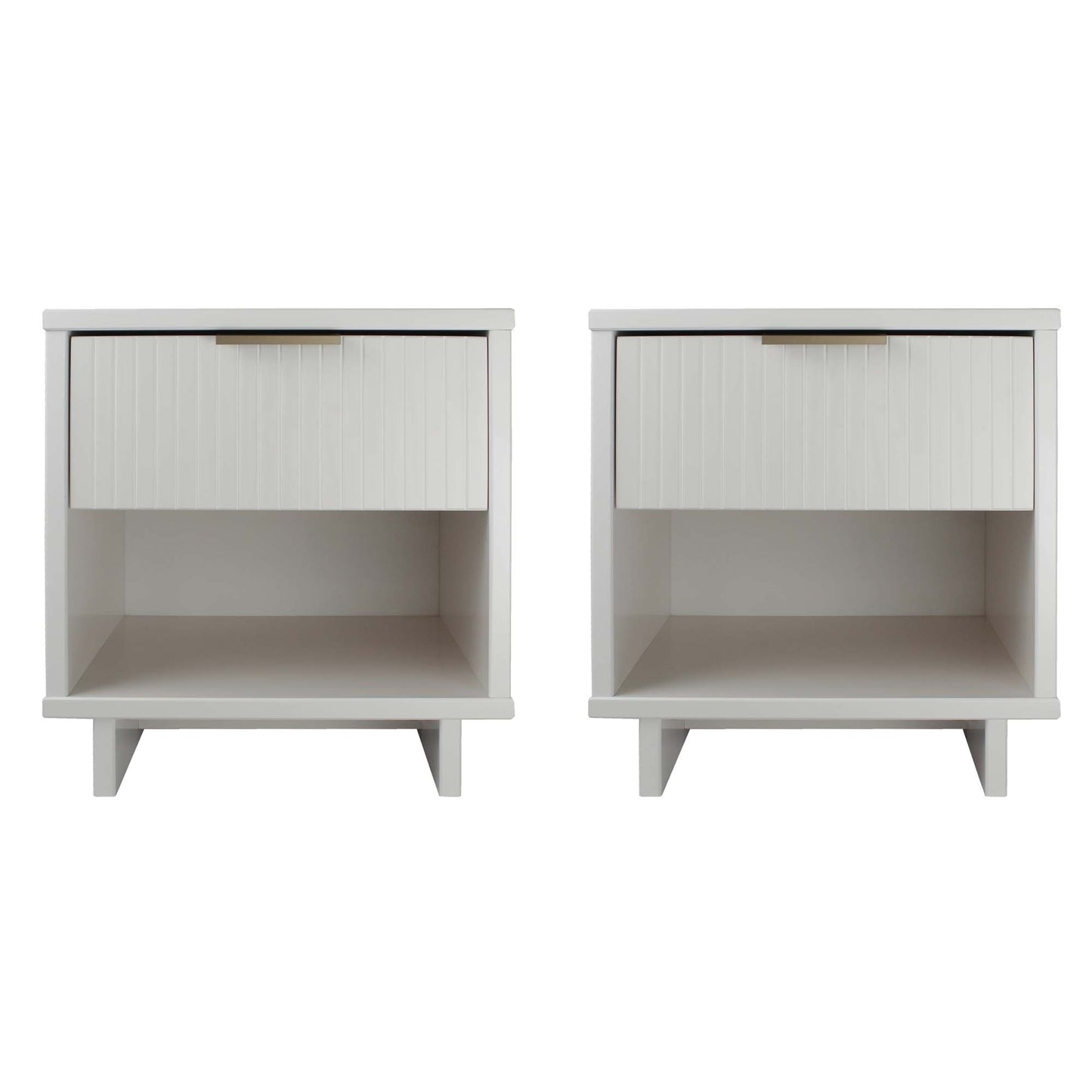 Granville Modern 18" Nightstand in White (1-Drawer) - Set of 2 2-NS-5001