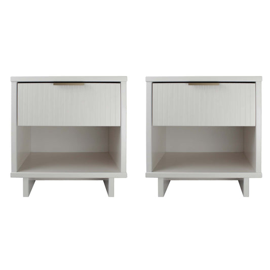 Granville Modern 18" Nightstand in White (1-Drawer) - Set of 2 2-NS-5001