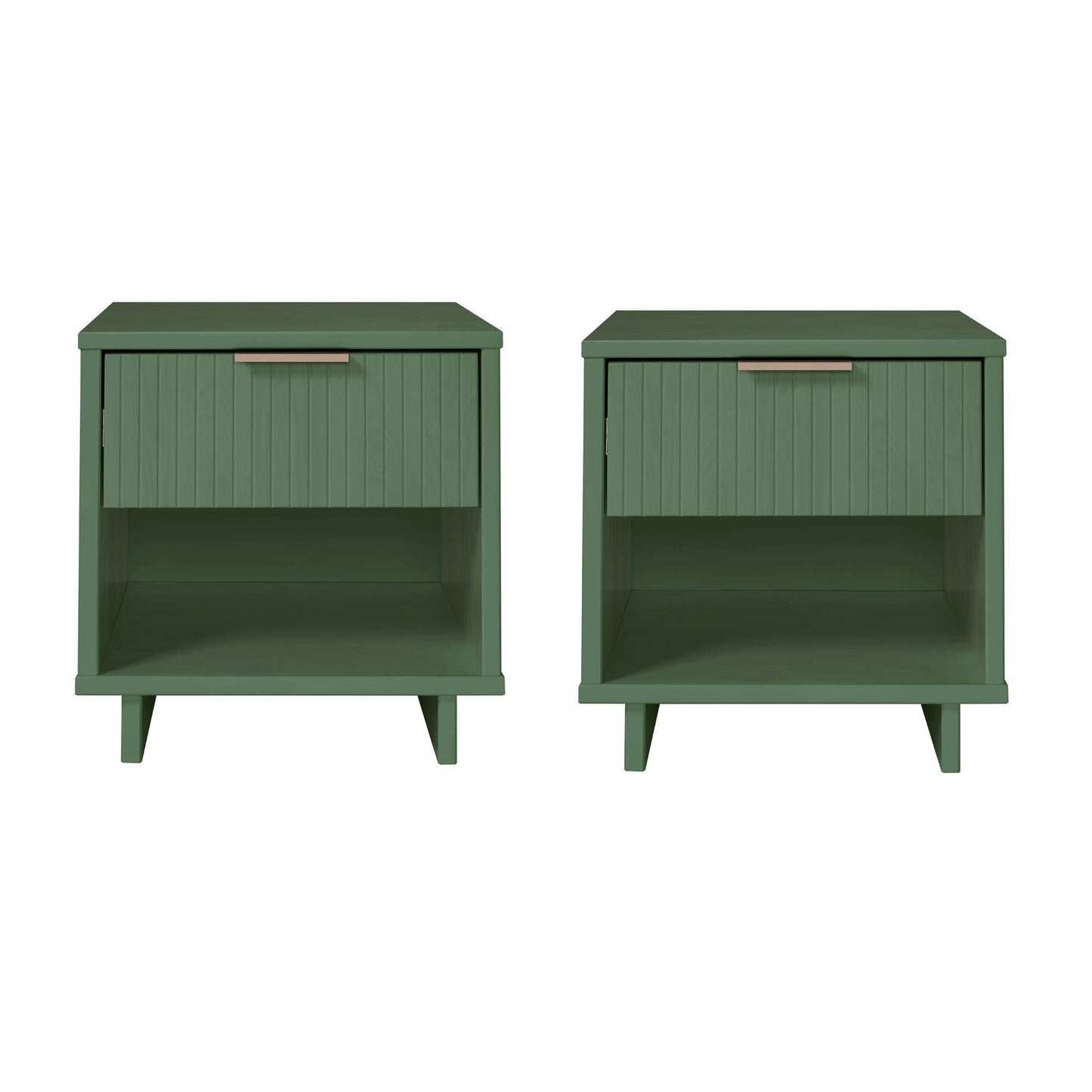 Granville Modern 18" Nightstand in Sage Green (1-Drawer) - Set of 2 2-NS-5003