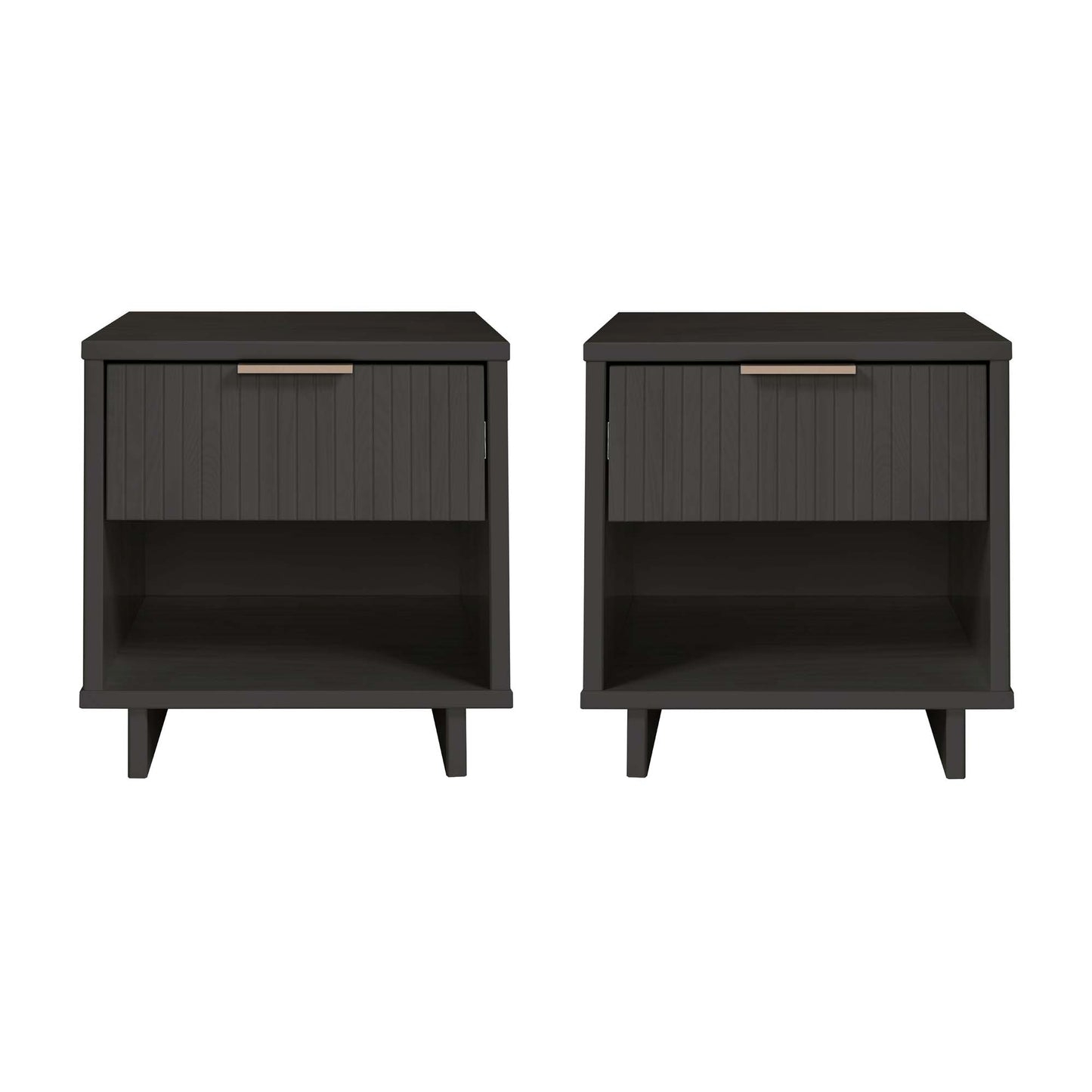 Granville Modern 18" Nightstand in Charcoal Gray (1-Drawer) - Set of 2 2-NS-5005