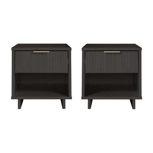 Granville Modern 18" Nightstand in Charcoal Gray (1-Drawer) - Set of 2 2-NS-5005