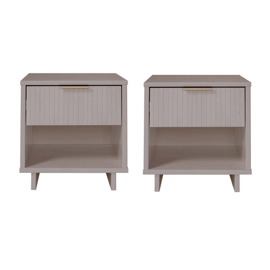 Granville Modern 18" Nightstand in Light Gray (1-Drawer) - Set of 2 2-NS-5006