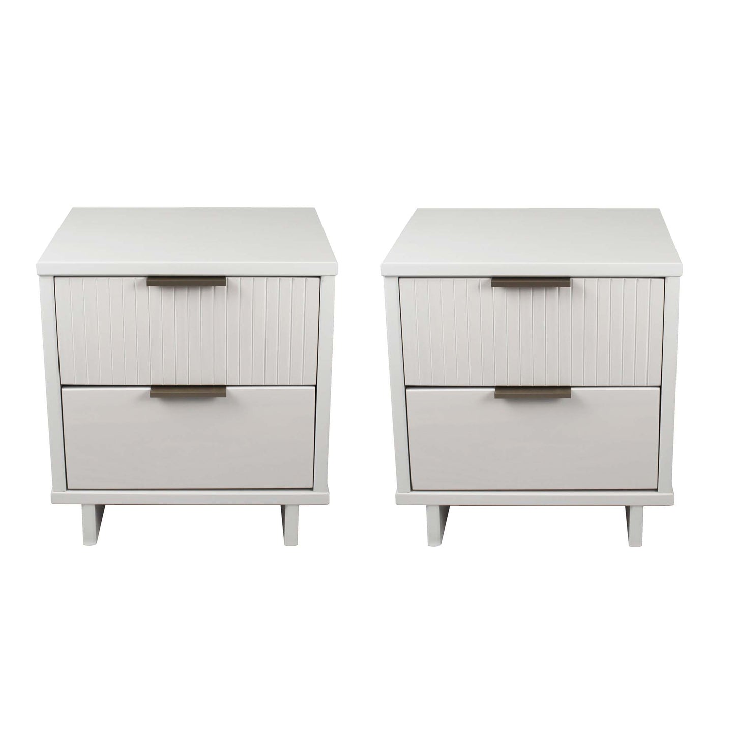 Granville Modern 18" Nightstand in White (2-Drawer) - Set of 2 2-NS-5011