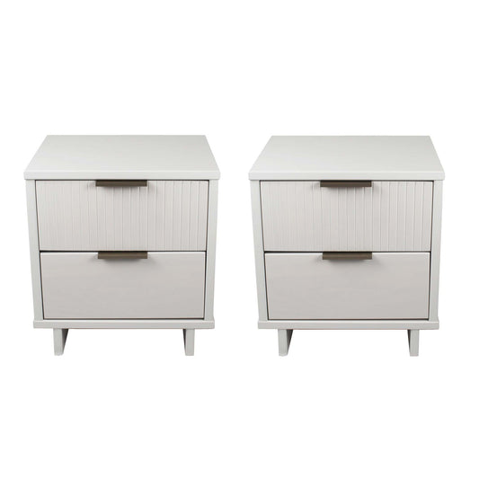 Granville Modern 18" Nightstand in White (2-Drawer) - Set of 2 2-NS-5011