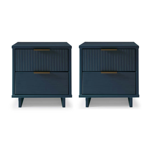 Granville Modern 18" Nightstand in Midnight Blue (2-Drawer) - Set of 2 2-NS-5014