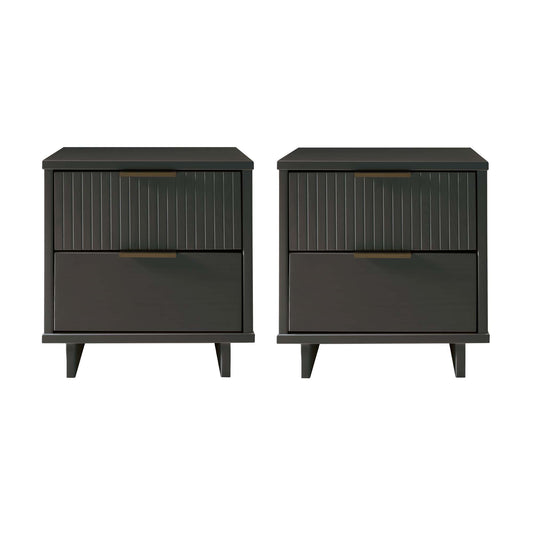 Granville Modern 18" Nightstand in Charcoal Gray (2-Drawer) - Set of 2 2-NS-5015