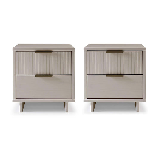 Granville Modern 18" Nightstand in Light Gray (2-Drawer) - Set of 2 2-NS-5016