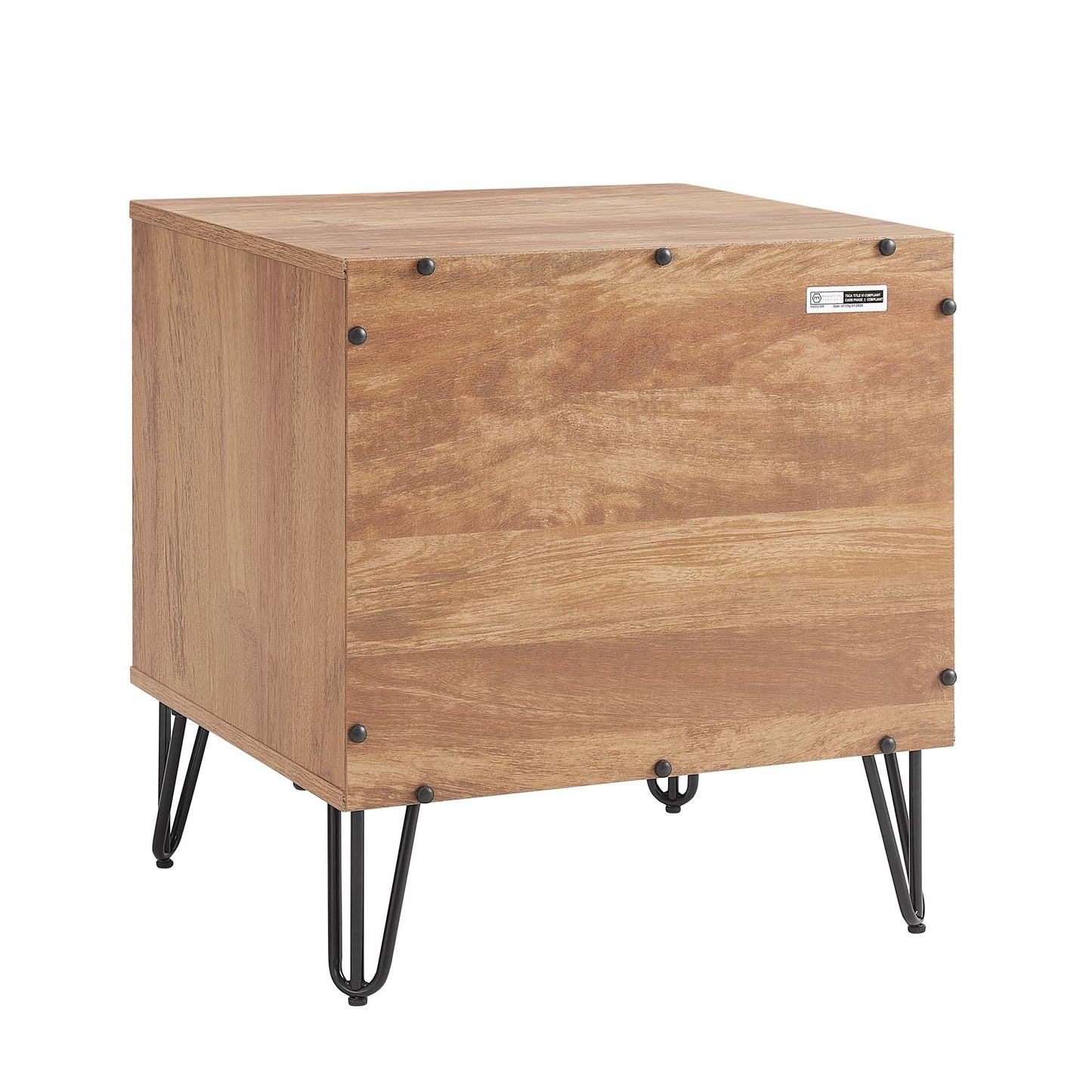 Dumbo Modern 20" Fluted Nightstand in Golden Brown (1-Drawer) - Set of 2 2-NS001-GB