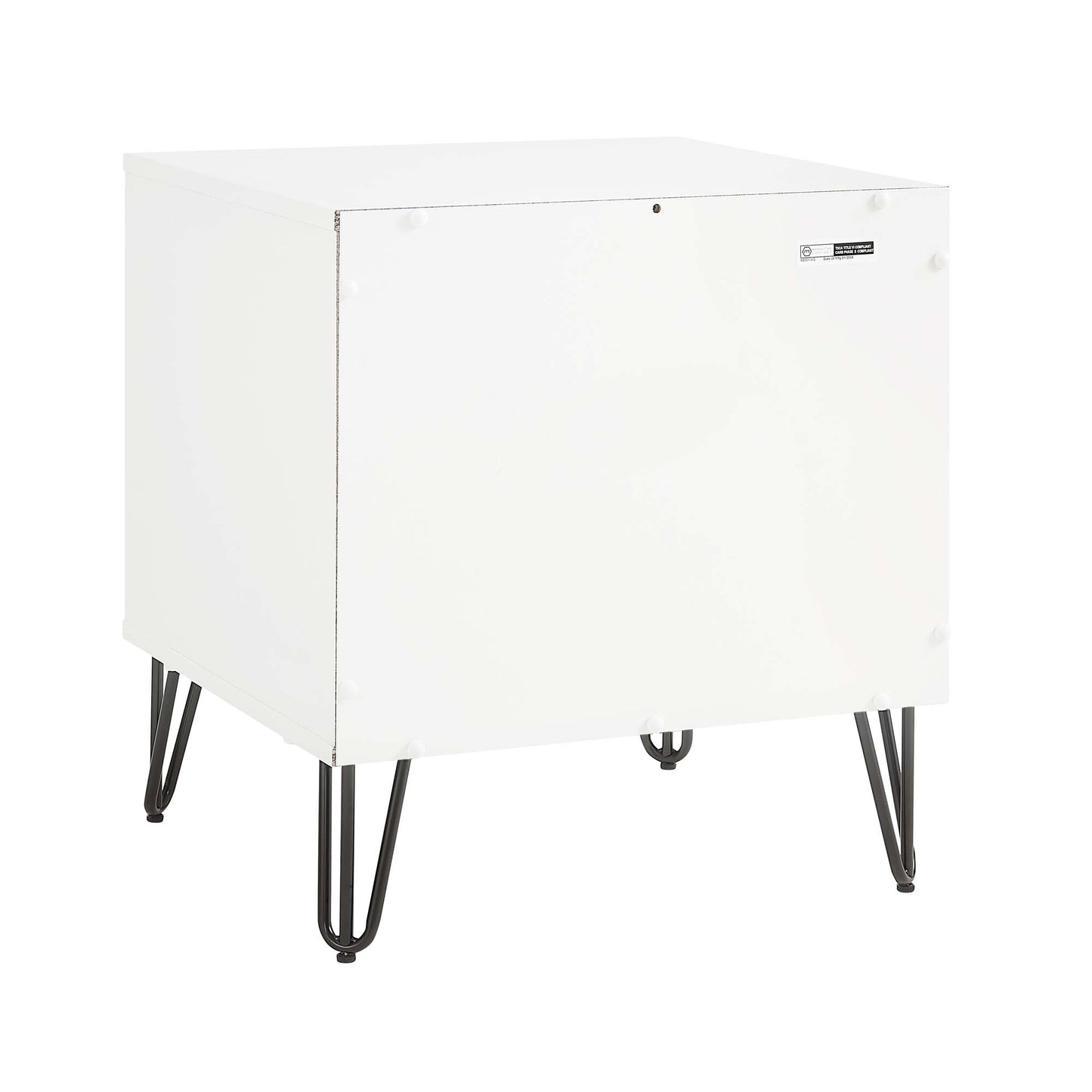 Dumbo Modern 20" Fluted Nightstand in Rustic Gray and White (2-Drawer) - Set of 2 2-NS002-WG