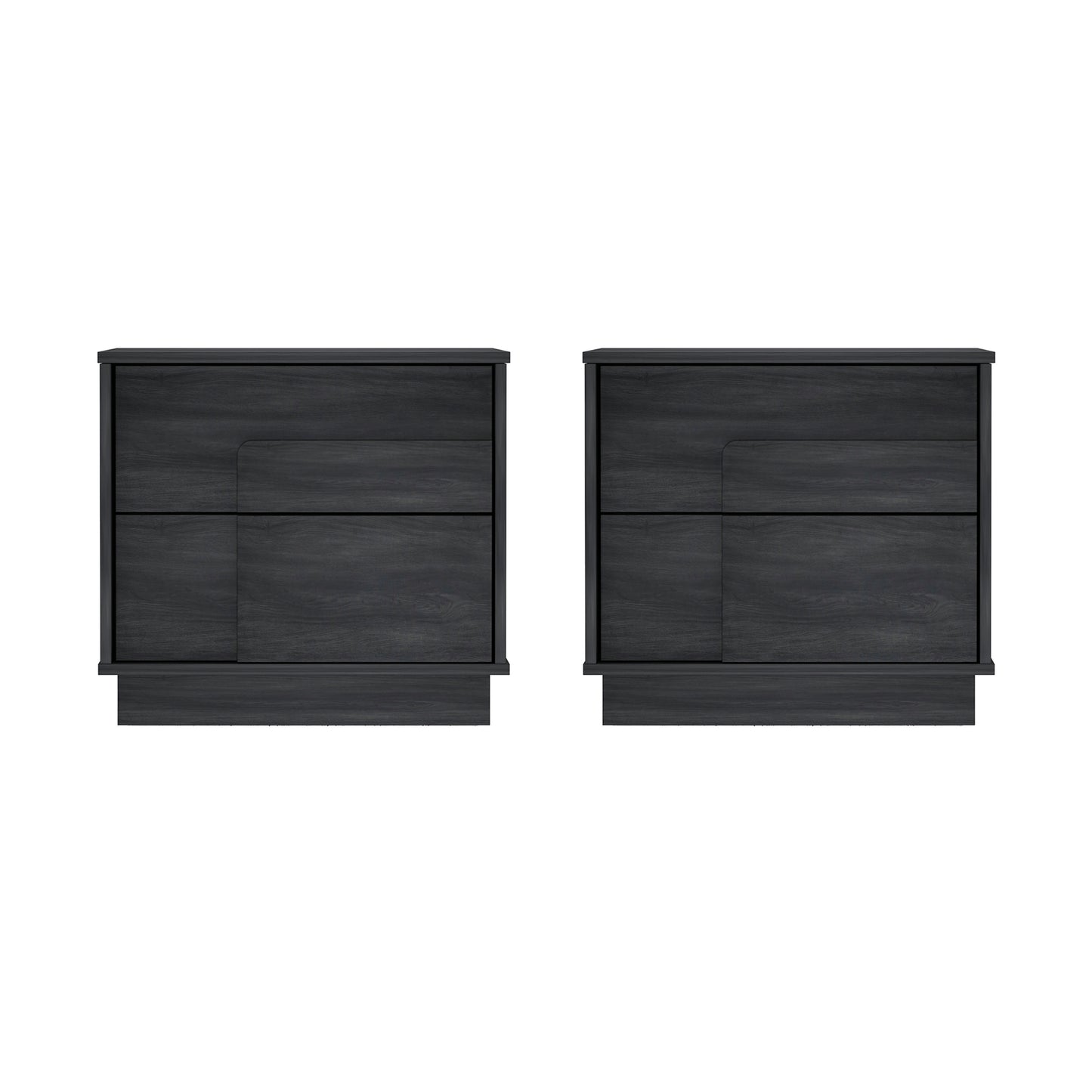 Horizon Modern 22" Nightstand in Charcoal Gray (2-Drawer) - Set of 2 2-NS003-GY