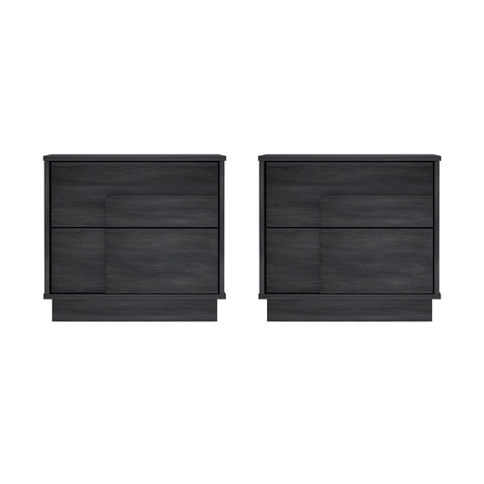 Horizon Modern 22" Nightstand in Charcoal Gray (2-Drawer) - Set of 2 2-NS003-GY