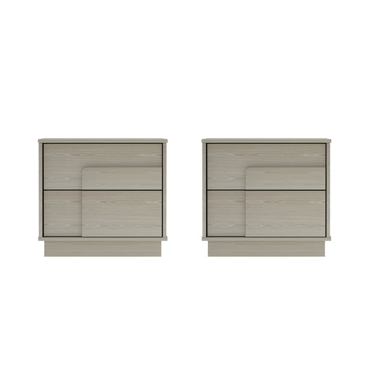Horizon Modern 22" Nightstand in Whitewashed Oak (2-Drawer) - Set of 2 2-NS003-OK