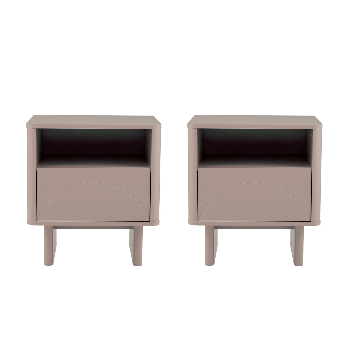 Ella Modern 20" Nightstand in Mocha (1-Drawer) - Set of 2 2-NS005-MO