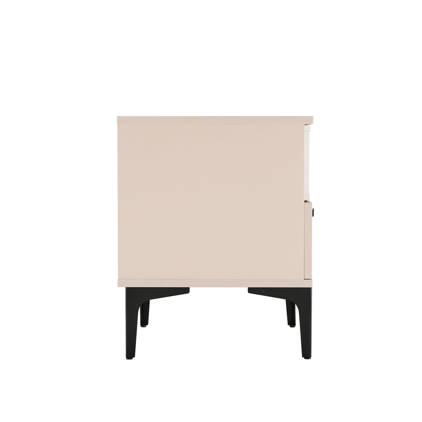 Amara Modern 20" Nightstand in Pale Rose and White (1-Drawer) - Set of 2 2-NS006-PK