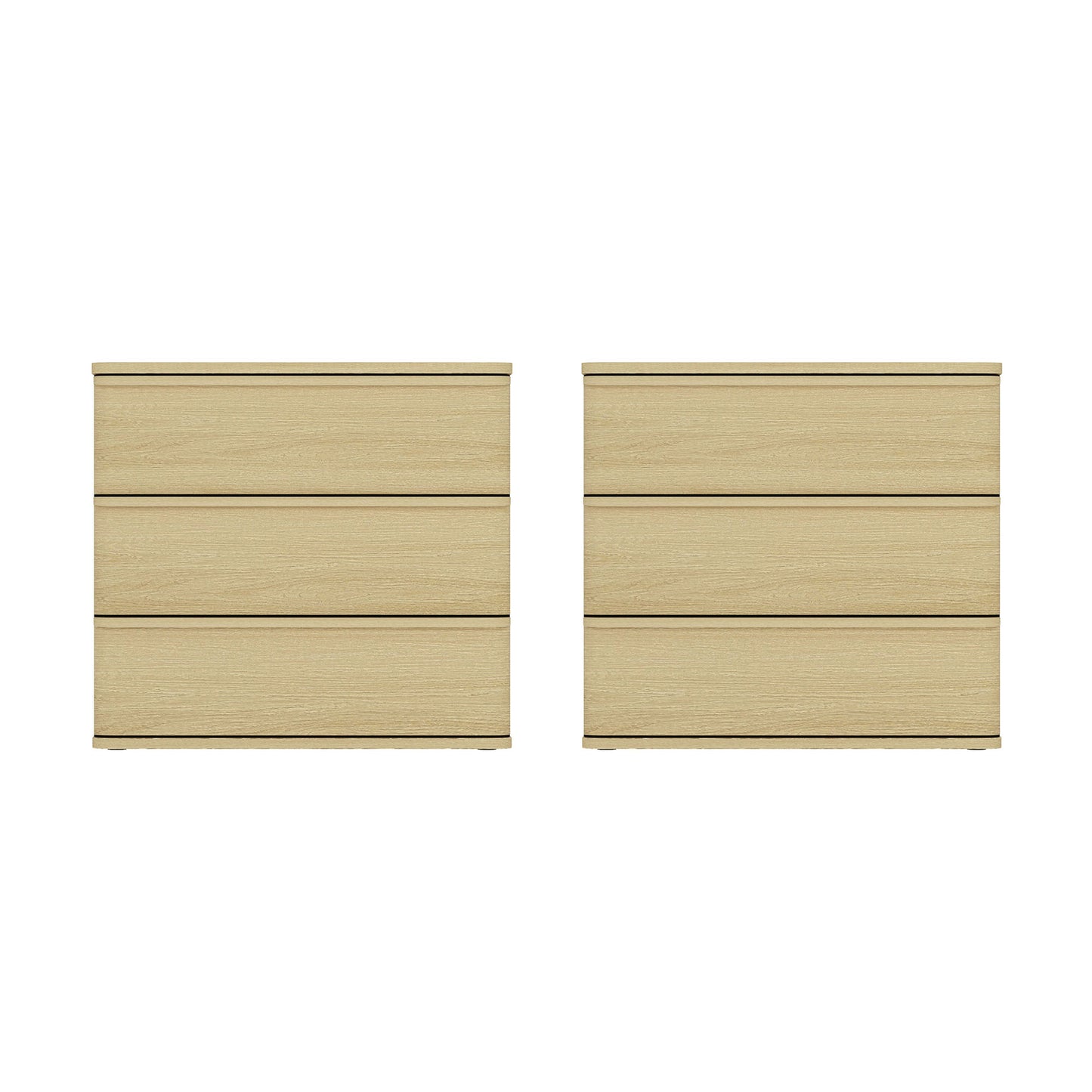 Molly Modern 26" Nightstand in Natural Oak (3-Drawer) - Set of 2 2-NS008-NO