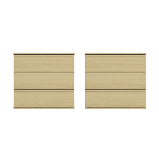 Molly Modern 26" Nightstand in Natural Oak (3-Drawer) - Set of 2 2-NS008-NO