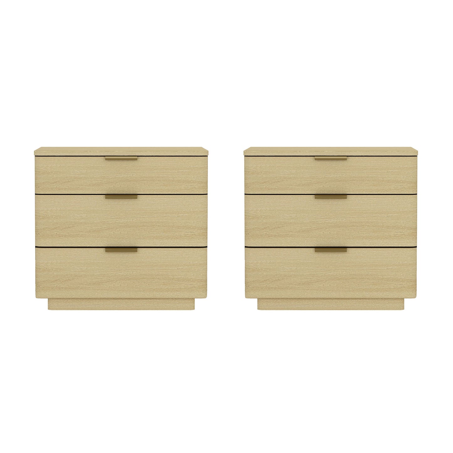 Payton Modern 26" Nightstand in Natural Oak (3-Drawer) - Set of 2 2-NS009-GNO