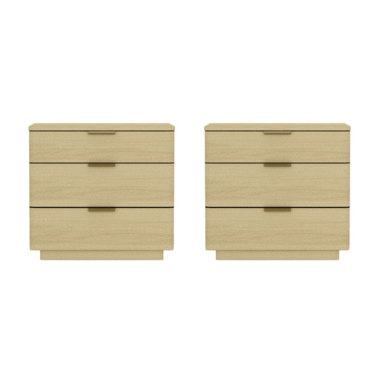 Payton Modern 26" Nightstand in Natural Oak (3-Drawer) - Set of 2 2-NS009-GNO
