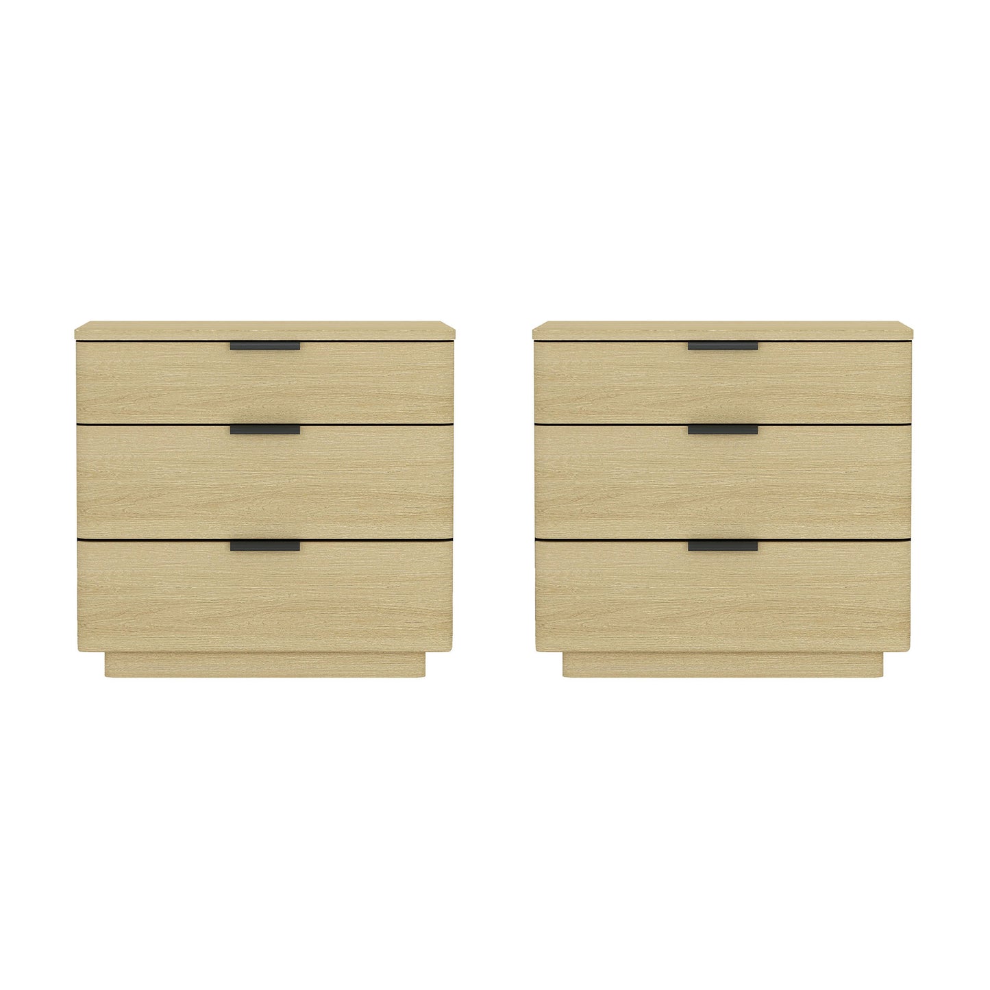 Payton Modern 26" Nightstand in Natural Oak (3-Drawer) - Set of 2 2-NS009-NO