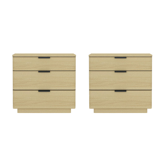 Payton Modern 26" Nightstand in Natural Oak (3-Drawer) - Set of 2 2-NS009-NO