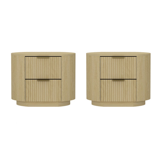 Olivia Modern 27" Nightstand in Natural Oak (2-Drawer) - Set of 2 2-NS010-GNO