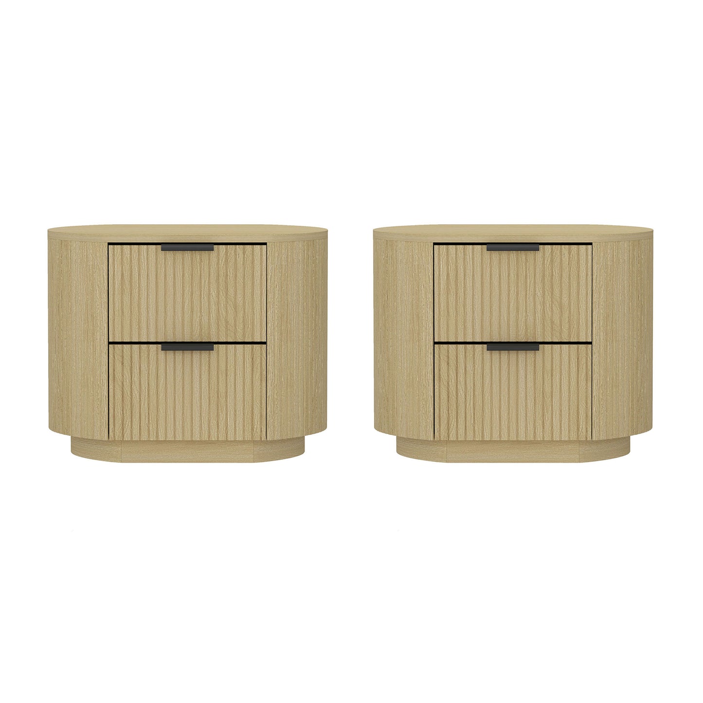 Olivia Modern 27" Nightstand in Natural Oak (2-Drawer) - Set of 2 2-NS010-NO