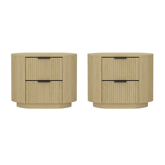 Olivia Modern 27" Nightstand in Natural Oak (2-Drawer) - Set of 2 2-NS010-NO