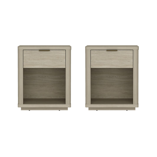 Evelyn Modern 20" Nightstand in Natural (1-Drawer) - Set of 2 2-NS011-NA