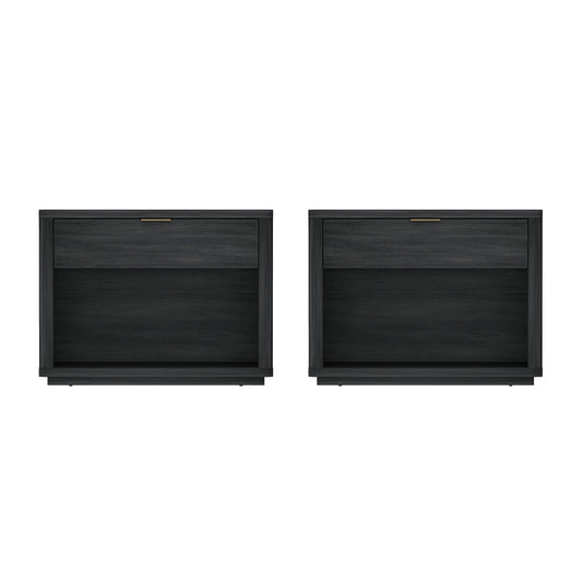 Evelyn Modern 32" Nightstand in Charcoal Gray (1-Drawer) - Set of 2 2-NS012-CH