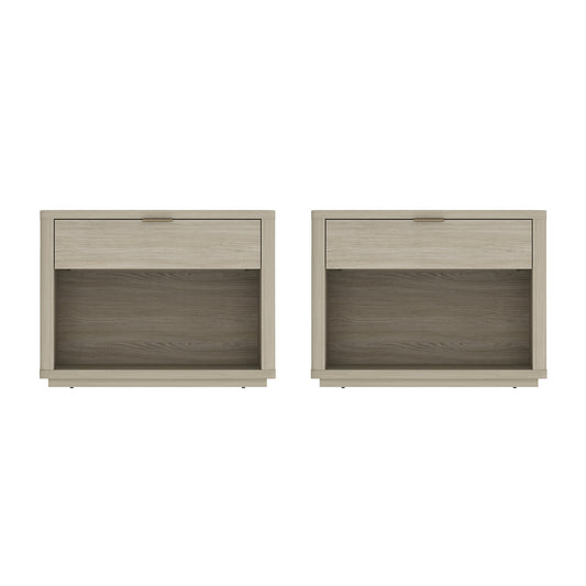 Evelyn Modern 32" Nightstand in Natural (1-Drawer) - Set of 2 2-NS012-NA