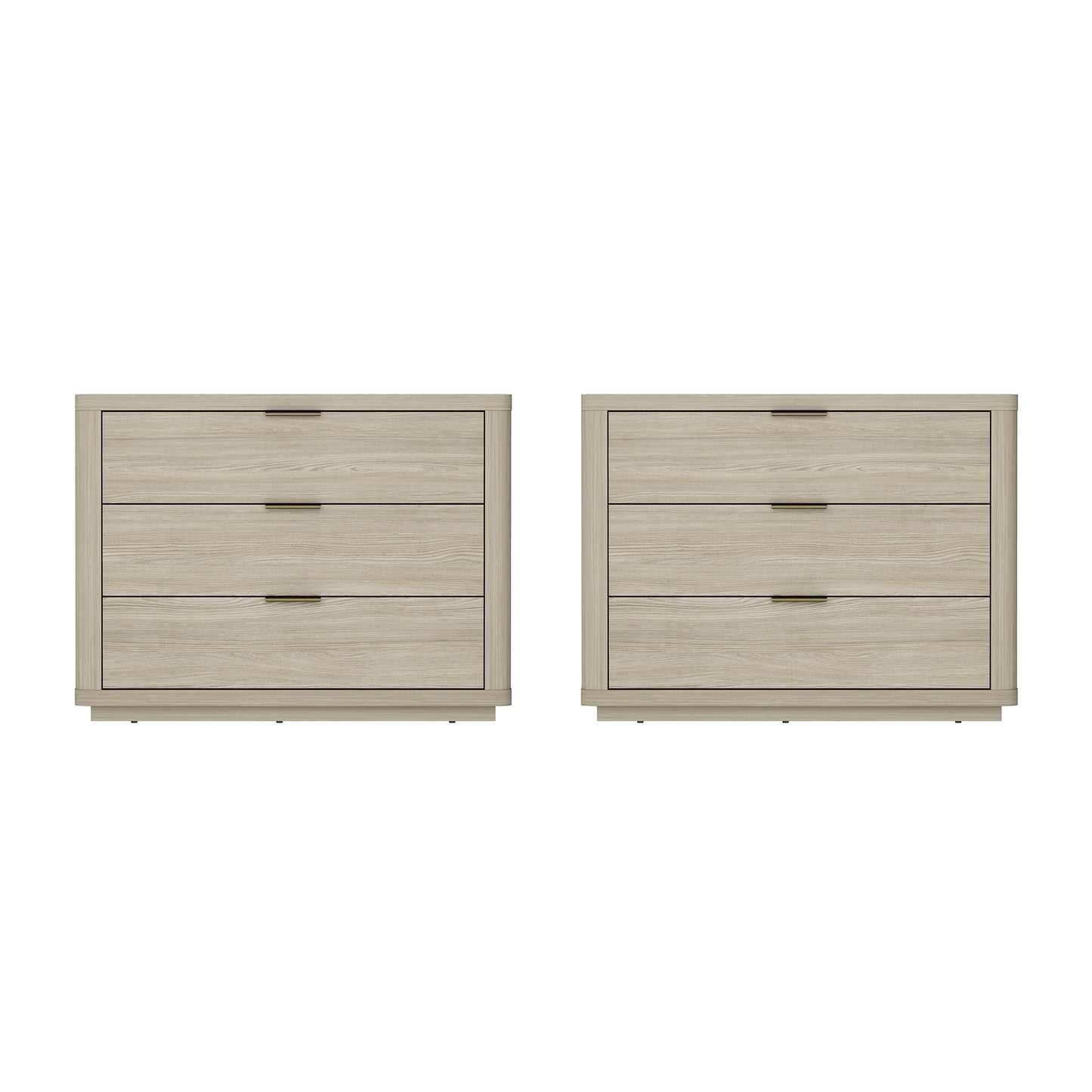 Evelyn Modern 32" Nightstand in Natural (3-Drawer) - Set of 2 2-NS014-NA