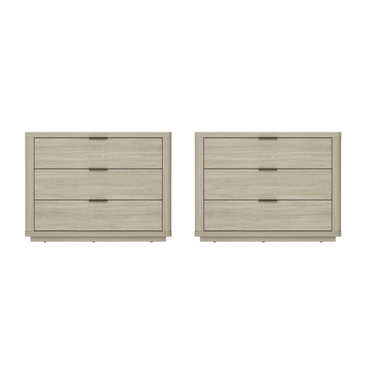 Evelyn Modern 32" Nightstand in Natural (3-Drawer) - Set of 2 2-NS014-NA