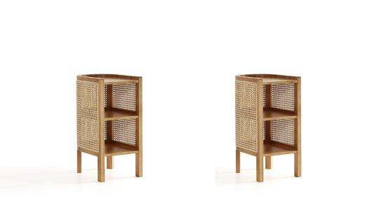 Versailles Industry Chic End Table in Natural - Set of 2 2-NSCA01-NA