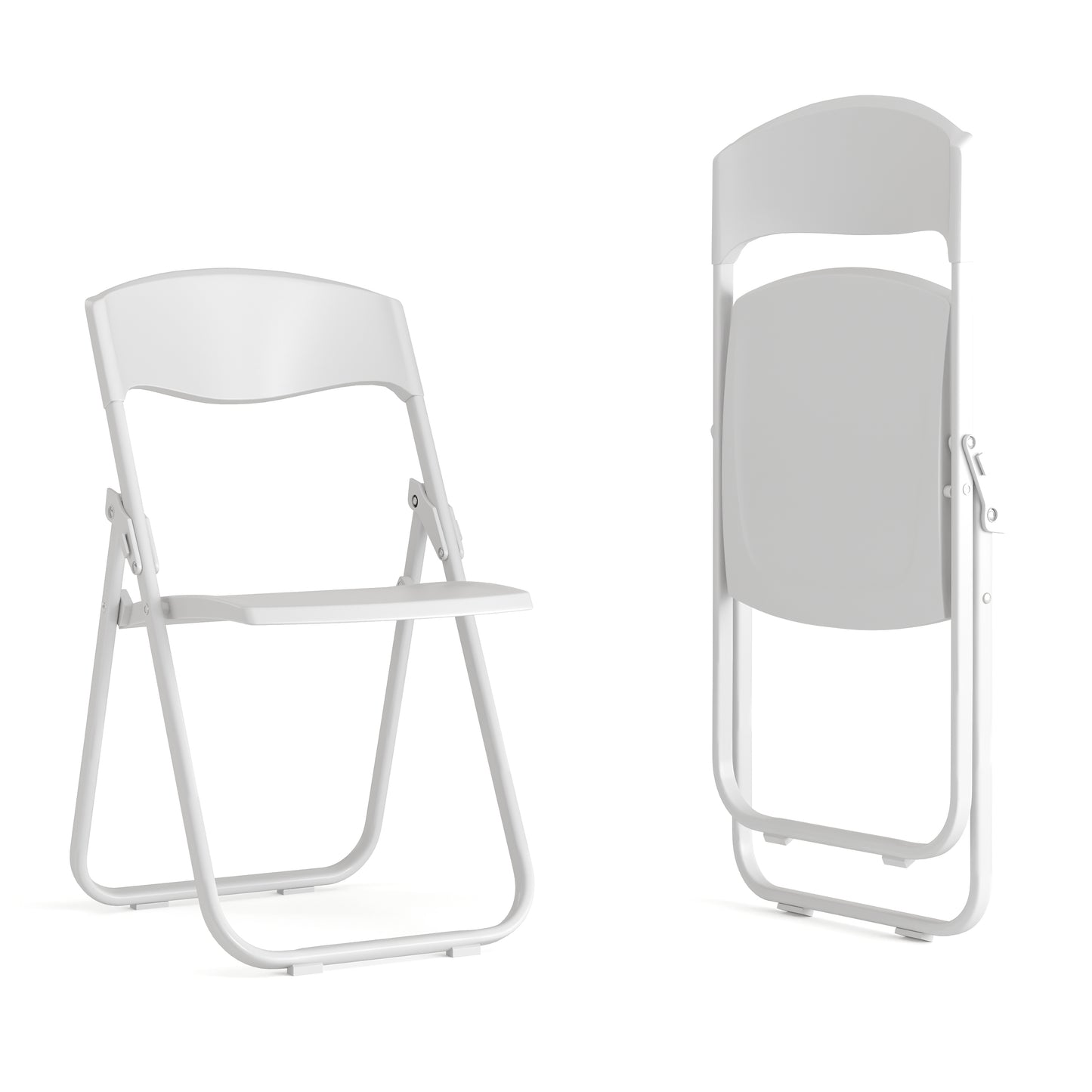 2 Pack HERCULES Series 500 lb. Capacity Heavy Duty White Plastic Folding Chair with Built-in Ganging Brackets White 2-RUT-I-WHITE-GG
