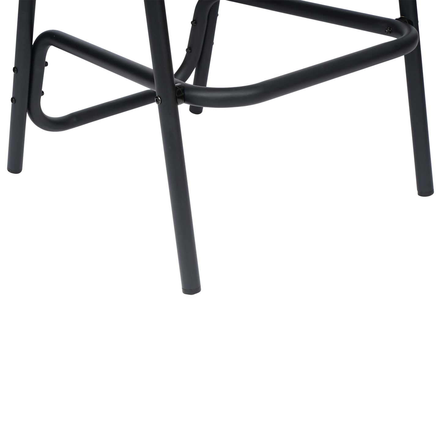 Lila Set of 2 Commercial Grade Indoor-Outdoor PE Rattan Restaurant Barstool with Black Aluminum Frame and Footrest in Medium Brown Medium Brown