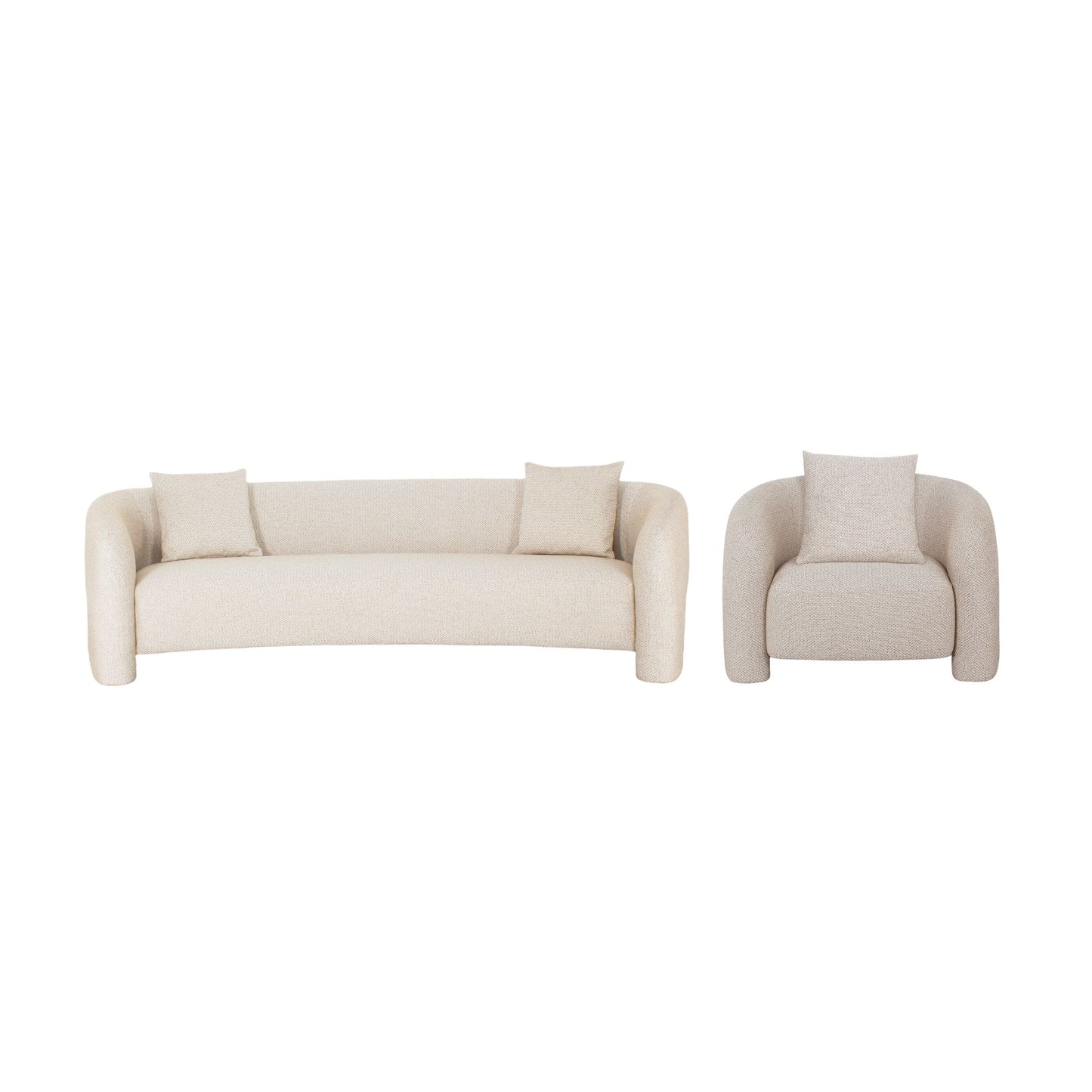 Sylvia Modern Glam 2-Piece Sofa Set in Gold Dust 2-SFAC1770-GD