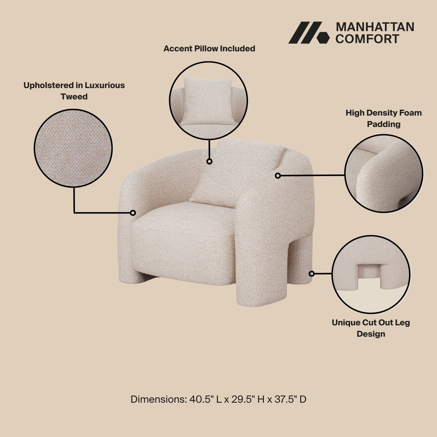 Sylvia Modern Glam 2-Piece Sofa Set in Gold Dust 2-SFAC1770-GD