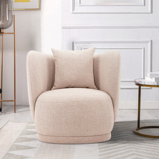 Manhattan Comfort Contemporary Siri Sofa and Accent Chair Set with Pillows in Wheat 2-SFAC5710-WT