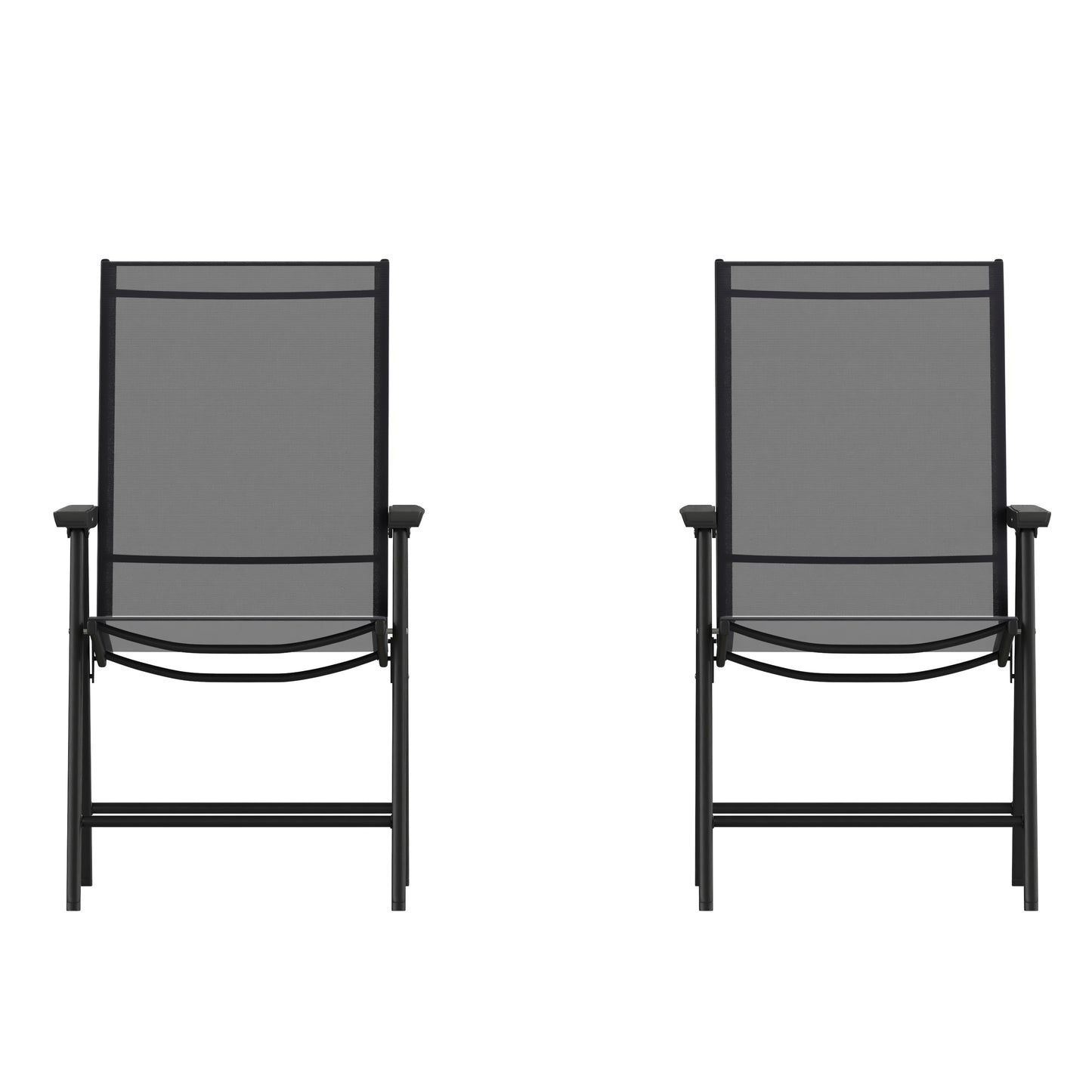Paladin Black Outdoor Folding Patio Sling Chair Black