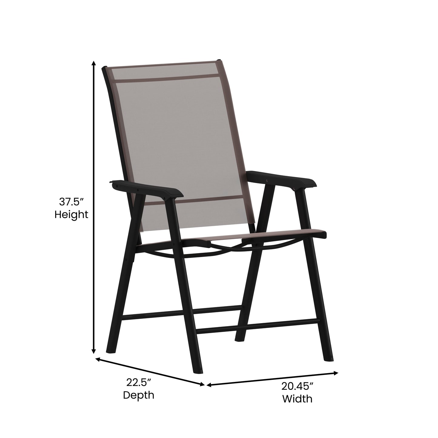 Paladin Brown Outdoor Folding Patio Sling Chair Brown