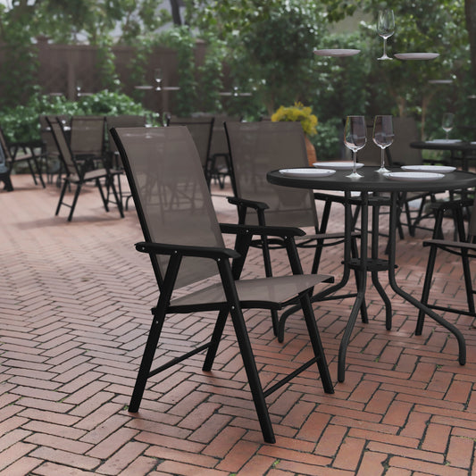 Paladin Brown Outdoor Folding Patio Sling Chair Brown